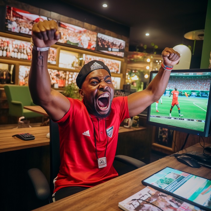 Happy Nigerian Man Betting