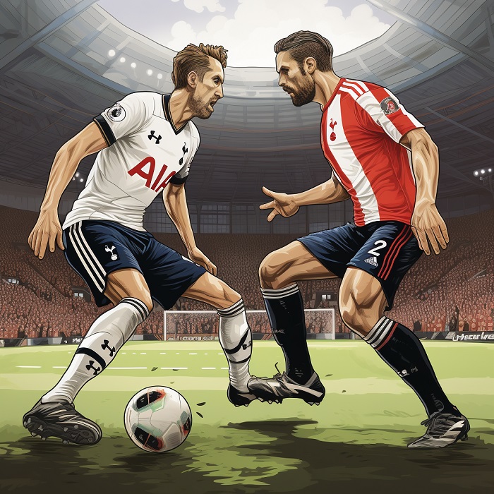 Football players from Tottenham Hotspurs and Shieffield United