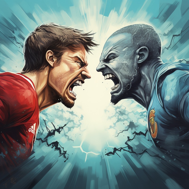 Two angry players in the Manchester Derby