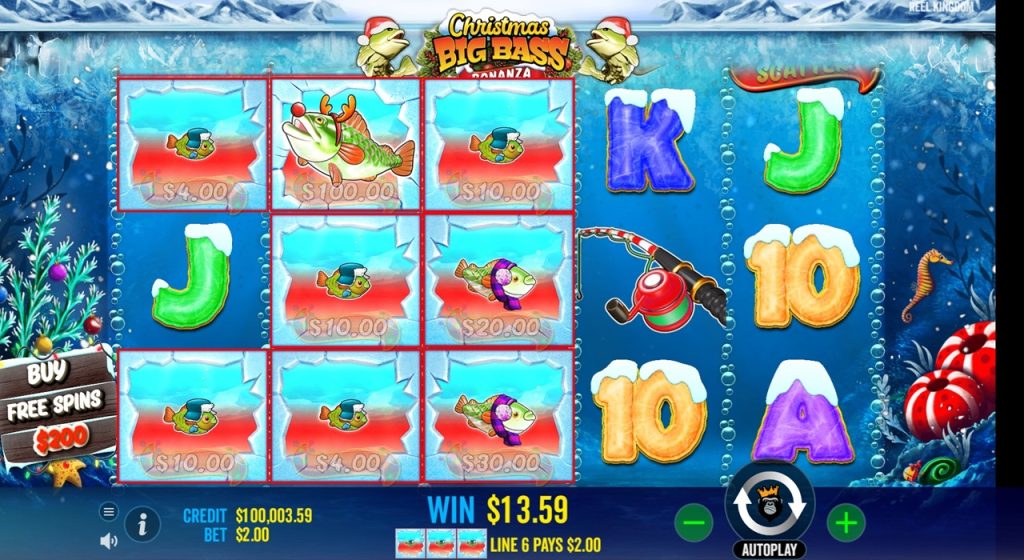 Screenshot of Christmas Big Bass Bonanza from Pragmatic Play