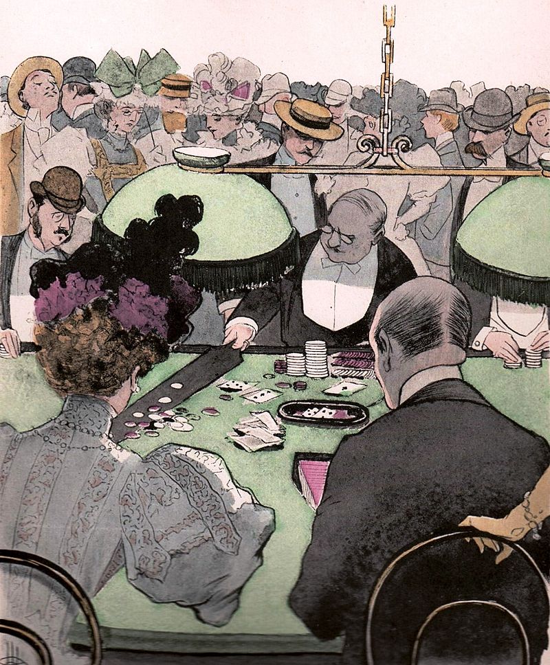 A picture of people playing Baccarat